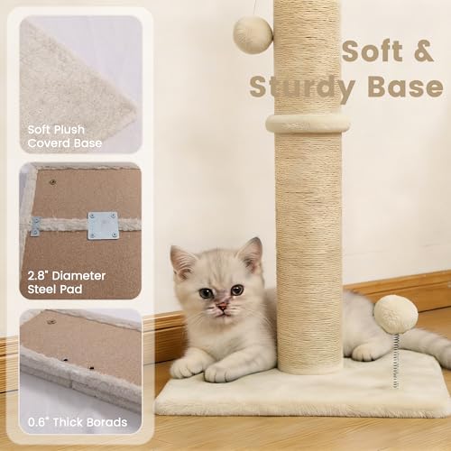 Rascador para Gatos Pequeño 22" en Sisal Beige miniatura 4