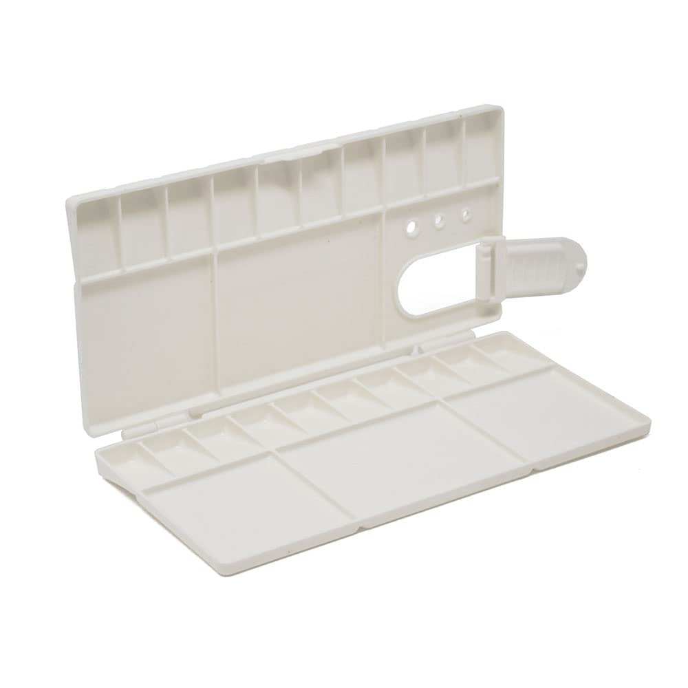 Studio 22 White Folding Artists Paint Mixing Palette With 25 Wells & Thumb Hole, 21Cm