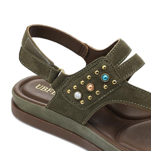 Image of UBFEN Womens Thong Sandals with Toe Loop Heel Strap for Beach | Dressy Casual Flat Flip Flops with Back Strap, Cushioned Footbed for Comfortable Summer Walking
