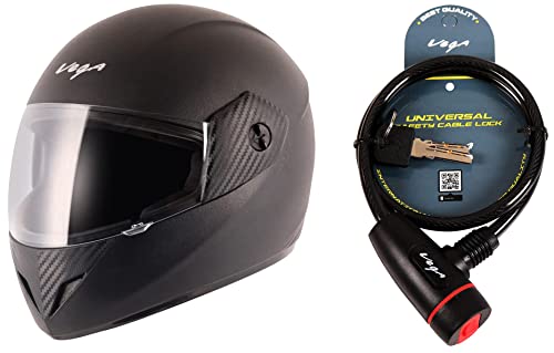 Image of Vega Cliff Black Helmet-L & Multipurpose Cable Lock Black
