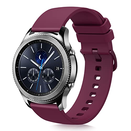 HUZU Armband für Samsung Galaxy Watch 3 45mm, 22mm Silikon Sport Ersatzbänder für Samsung Galaxy Watch 46mm, Weiches Atmungsaktive Uhrenarmband kompatibel mit Samsung Galaxy Gear S3 Frontier/Classic Cover