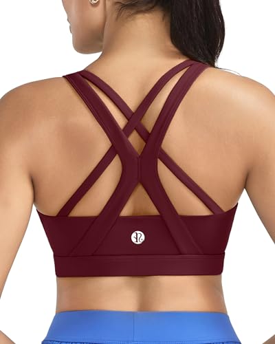 Image of RUNNING GIRL Sports Bras for Women,Seamless Strappy Sports Bra High Support Crisscross Back with Removable Pads