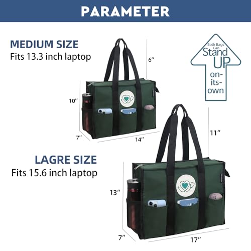 Image of Nurse Bags for Work Nursing Bag Multiple Pockets Waterproof Organizing Zip Top Clinical Bag for Nursing Students Home Health