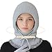3 in 1 Beanie Hat for Women,Winter Ear Protection Balaclava,Outdoor Thickened Knitted Hats Wind Resistant Hooded Scarf (Red)