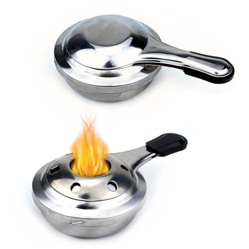 yolzhxe 2 Piezas Mini Quemadores de Alcohol, Mini Quemador de Estufa de Alcohol Portátil, Quemador de Fondue de Acero Inoxidable para Ollas Calientes al Aire Libre, Campamentos y Picnics