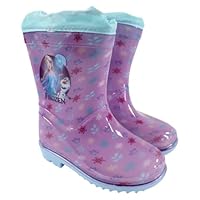 Disney Frozen Elsa and Anna Frozen Rain Boots Nursery Rain Ankle Boots for Girls Waterproof Non-Slip Sole Drawstring