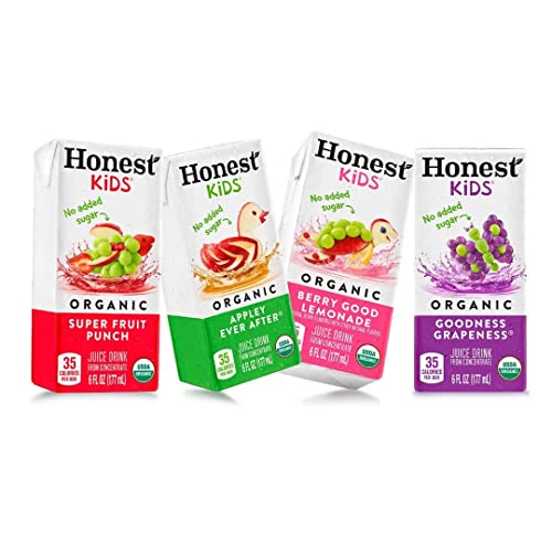 Healthiest Bars Honest kids Assorted Organic Juice Drink Variety Pack, 6 Fl Oz, (40 Count)