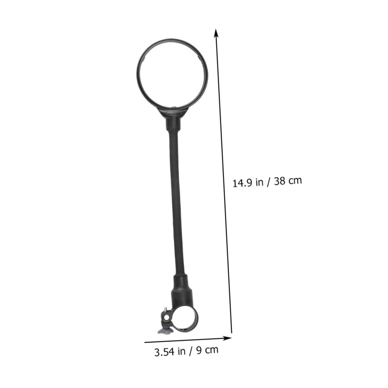 Specchietto Retrovisore Bici Manubrio Regolabile 2 Pezzi Nero | Lente Vasta e Nitida, Alluminio Abs Acrilico, per Mountain Bike e Bici da Corsa
