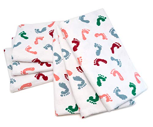 Baby Hospital Nursery Receiving Swaddling Blankets for Newborn Babies - Breathable 100% Cotton - Durable Hospital Quality - Generous Size (Baby Feet, 6 Pack) Kuddle Up by PILL THING - Image 2