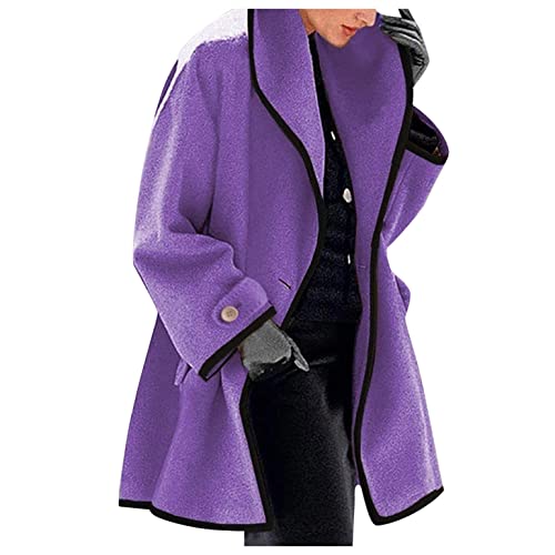 Women s Pea Coat Jackets, CLD Women s Winter Double Breasted Artificial Wool Blend Long Coat Jacket
