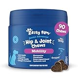 Zesty Paws Hip & Joint Chews for Senior Dogs | Soothes Stiff Joints, Supports Mobility & Flexibility, Helps with Pain & Daily Movement | With Glucosamine, Chondroitin, Green-Lipped Mussel | 90 Chews