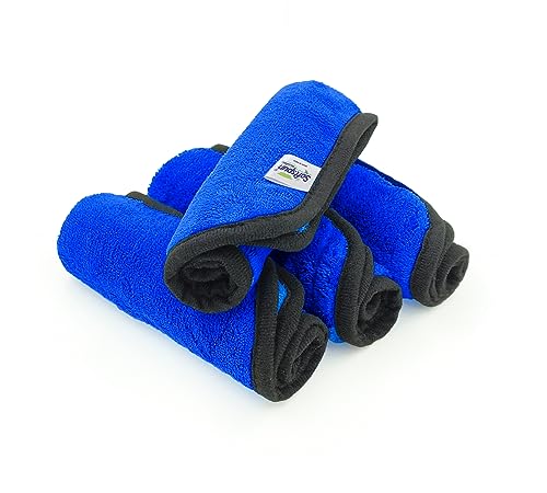 Image of SOFTSPUN Microfiber Hand & Face Wipes 280 GSM 20x30 Cms, 4 Piece Towel Set, (Blue) Super Soft & Silky for Hand, Face and Body - Hypoallergenic Sensitive Skin Wipes & Washcloths.