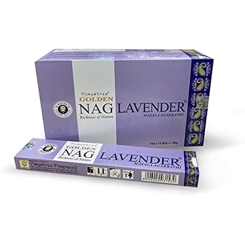Lavanda Incienso Vijayshree Golden Nag 15 g con regalo porta inciensos Cover