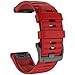 YOOSIDE Quick Easy Fit Watch Band for Garmin Fenix 6X Pro/Sapphire,26mm Soft Non-allergenic Silicone Sport Waterproof Wristband Strap for Garmin Fenix 5X/5X Plus,Fenix 3,Quatix 3,Tactix Bravo(Red)