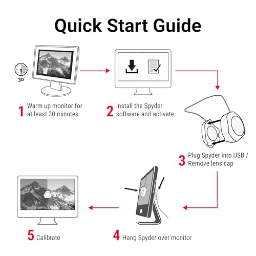 Datacolor Spyder - Monitor Calibrator for Graphic Designers, Photographers, and Content Creators, Shows You True Colors, Works on OLED Monitors & LED Screens, Easy-to-Use Color Calibration Tool