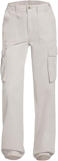 Calça cargo ajustável de cintura alta folgada com bolso perna larga paraquedas calça longa para