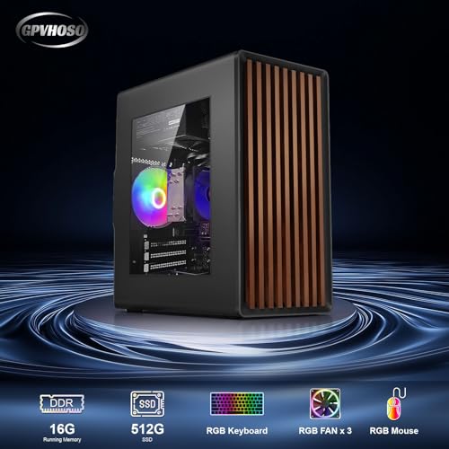 Image of GPVHOSO Desktop Computer PC, Intel I5 up to 3.6GHz, 16GB DDR3, 512GB SSD,