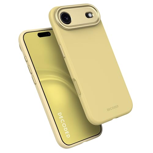 DECODED Coque pour iPhone 17 Pro, Silicone Liquide, Antimicrobien, Compatible avec MagSafe, Magnétique, Protection Caméra, Bouton Camera Control, Anti-Rayures, Noir