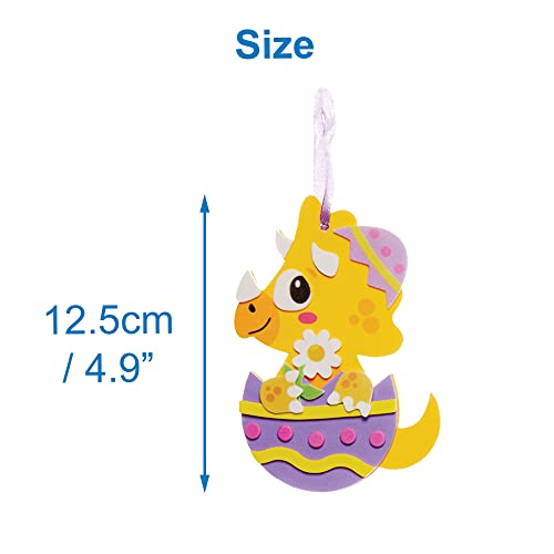 Baker Ross FX532 Dinosaur Easter Egg Decoration Kits - Pack of 8, Kids Foam Easter Craft Decoration, Multicolour, 12.5 cm - Image 4