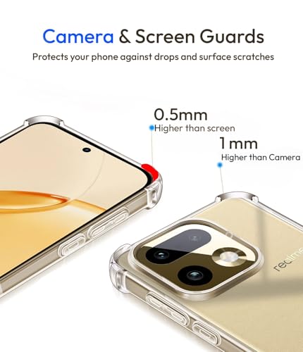 Image of KAPAVER Essential Back Cover Case Compatible with Realme 16 Pro Plus (PC+TPU) (Realme 16 Pro Plus - Clear)
