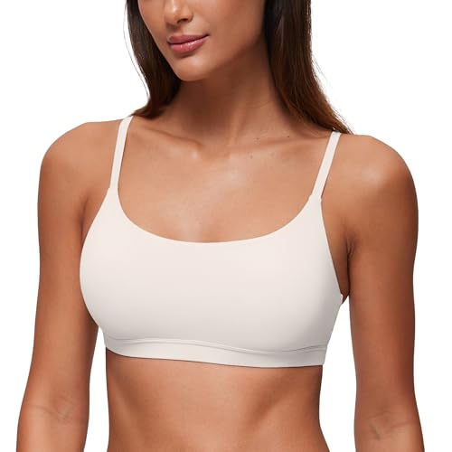 Image of CRZ YOGA Softhold Scoop Neck Bralette | Double Lined, Light Support, Non Padded, Wireless, Casual, Ultra-Soft, Adjustable Square Back, Everyday Bra for Women