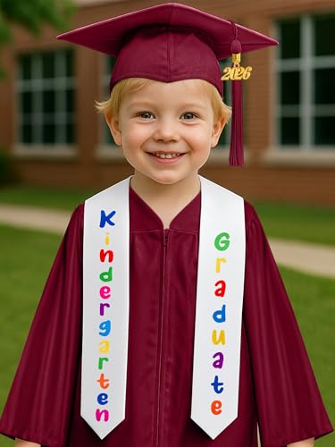 Image of QZYL Kindergarten Graduation Cap and Gown Set, 2026 Congrats Grad Outfit with Tassel & Certificate for Kindergarten