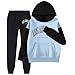 Los Angeles Sweatsuits for Girls Fall Fashion Letter Print Pullover Hoodie Sweatshirt Jogger Pants Lounge Tracksuit Set