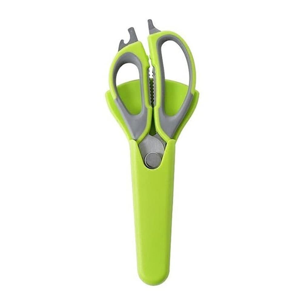 Tijeras de cocina 1 pieza de tijeras de cocina multifuncionales Tijeras de corte de carne de comida de hueso de pollo de cocina de acero inoxidable (Verde)