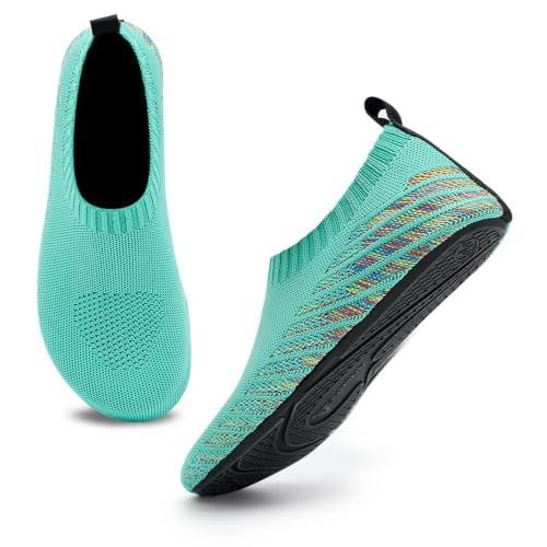 Image of ANLUKE Water Shoes for Women Men Quick-Dry Swim Shoes for Pool & Beach | Breathable knit upper with a flexible barefoot feel; ideal for pool, beach, swim, yoga or slippers.