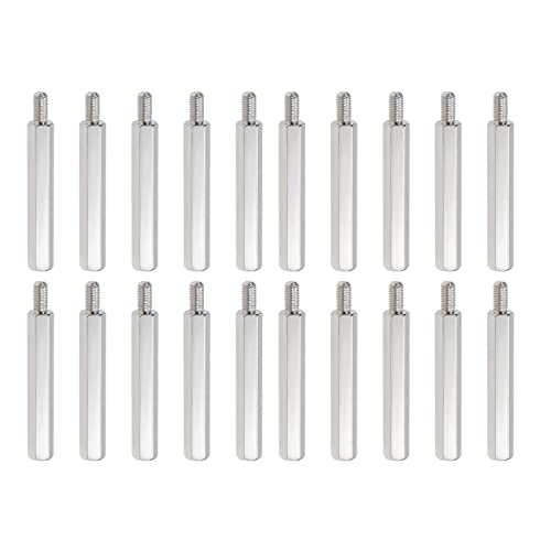 YOKIVE 20 Pcs M3 Standoff Screws, Nickel Plated Hex PCB Standoffs, Keep Height Consistent, Great for Motherboard (Silver Tone