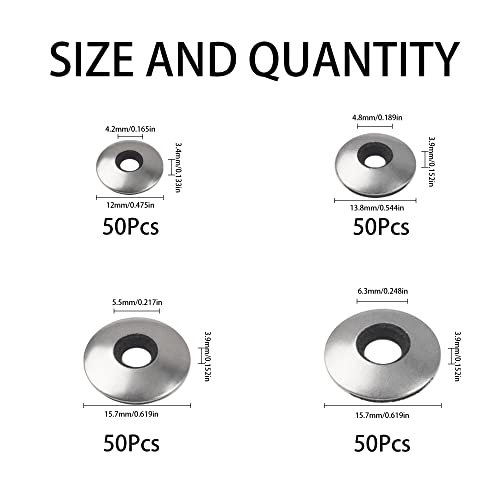 Rrina WD112 200Pcs 304 Stainless Steel Neoprene Epdm Bonded Sealing Gasket Washers Assortment Kit thumb #1