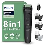 Philips All in One Series 3000 Trimmer 8-in-1 Multigroom Kit for Face, Cuts Hair & Body, Steel Blades, Adjustable 3–7 mm Comb, Ergonomic Grip, Wet & Dry Use, 70 Minute Runtime, MG3940/15