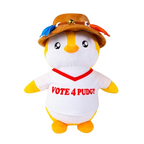 BANDAI Pudgy Penguins Vote 4 Outfit Huggable Plush Toy From Pudgy World, Huggable Plush Vote 4 Pudgy