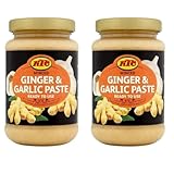 KTC Pasta de Jengibre y Ajo Pack de 2 x 210 g | Ginger & Garlic Paste | Cocina Asiática e Internacional | Ideal para Currys, Carnes y Salteados