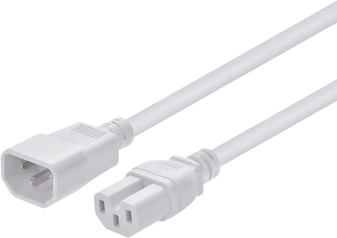 Monoprice Heavy-Duty Computer Extension Power Cable/Cord - 6 Feet - Green | 14AWG 15A 14AWG (IEC-320-C14 to IEC-320-C15)