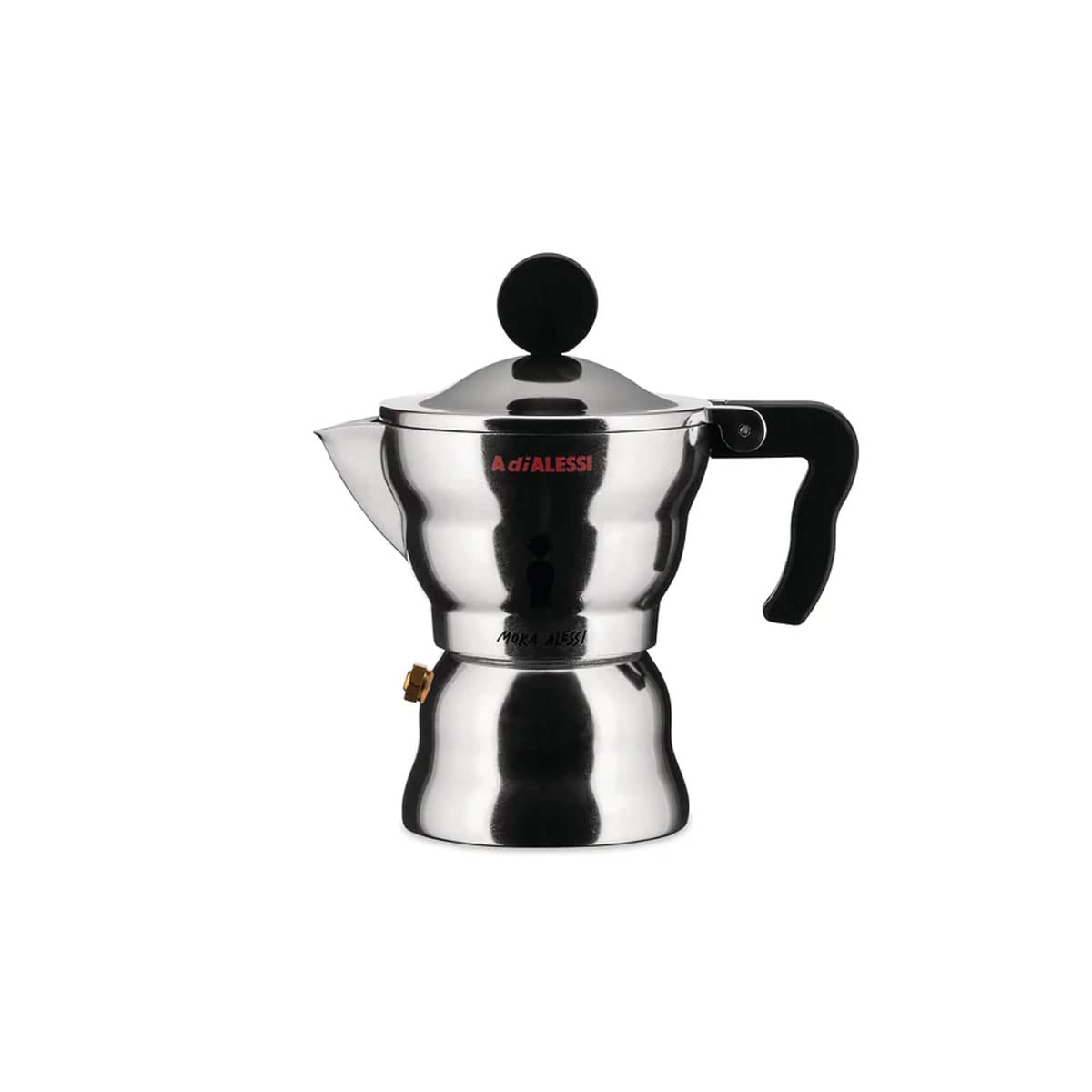 Alessi AAM33/6, machine à espresso en fonte d'aluminium, 6 tasses, rouge