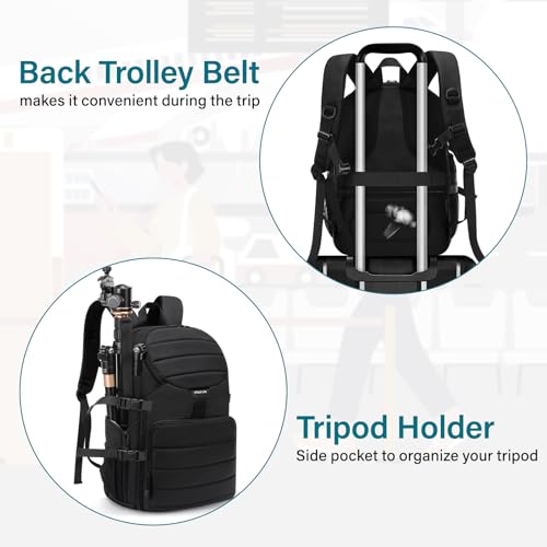 Ficha técnica MOSISO Cámara Mochila DSLR SLR Mirrorless Cámara Bolsa Acceso Rápido Superior Foto Mochila Viajes con 15-16 Pulgadas Compartimento Lluvia Cover Cámara Funda Compatible con Canon Nikon Sony Negro - Fernando Cortés