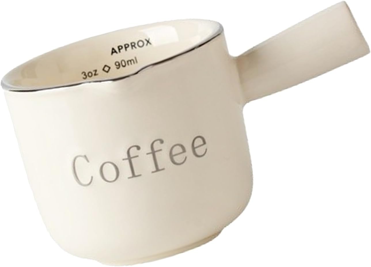 Earthenware Condiment Cup, Dual-Pour Scale Markings