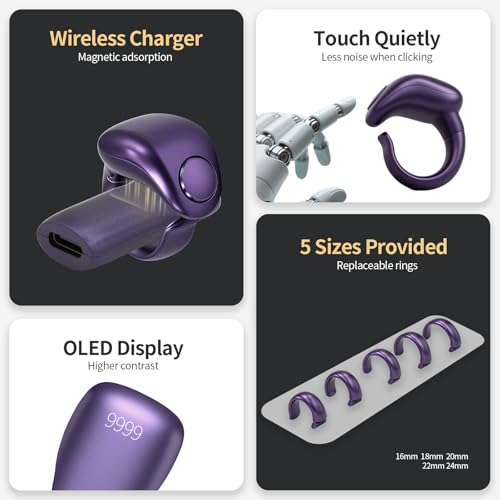 Image of XG.&co Zikr Smart Ring,Adjustable Ring Finger Counter, Tasbeeh Counters, Prayer Direction Indicator Guide,5 Azan Alarm Clock, APP Support Eid al-Fitr Eid Muslims (Purple Faith+)