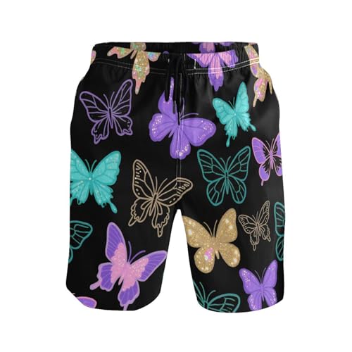 Short de bain respirant homme noir à paillettes anti-humidité et confortable