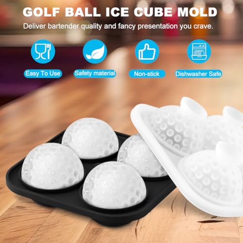 Molde para Hielos Bolas de Golf 4 Cavidades 3D Silicona miniatura 5