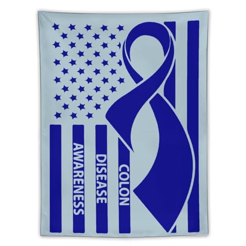 Tapiz de pared con bandera de EE. UU. azul, decoración vertical para dormitorio y sala