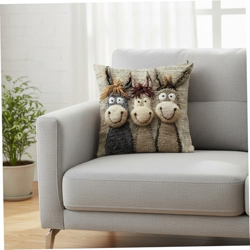 Funda de almohada de burro 45x45 cm bordada para sofá 7