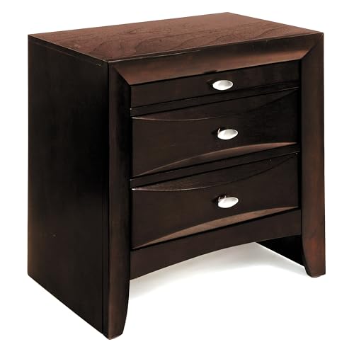 VOYAGEECO Affordable Espresso 2-Drawer Nightstand
