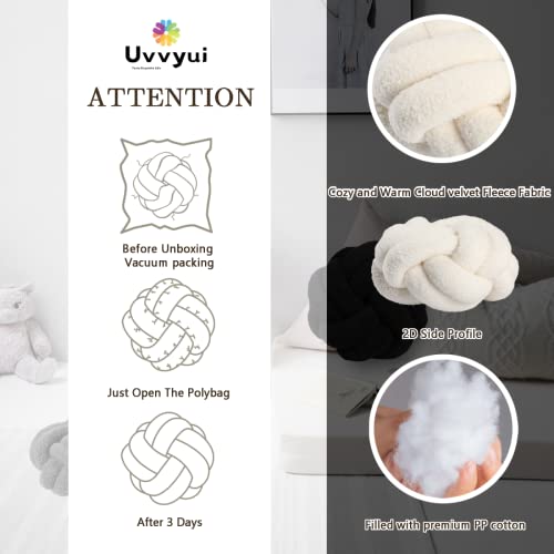 Uvvyui Knot Pillow Ball, Soft Home Decor Round Knotted Pillows, Handmade Transformational Throw Pillows Plush Floor Cushions For Bedroom, Sofa, Couch (Cream, Small-8 Inch) #TOP6
