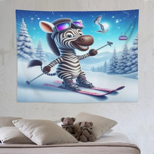 Tapisserie zèbre en tissu de grande taille pour mur