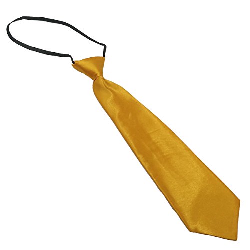 List A KIDS NECKTIE Selections for Boys/Girls/Toddlers in Fashion Design - PRETIED w/Elastic Band Novelty Designer Neck Tie for Tuxedo/Dress Up (Mustard Yellow)