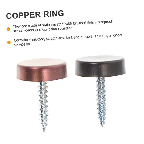 Tornillos de fijación para espejo de acero inoxidable 8 juegos, con cubiertas decorativas miniatura 4