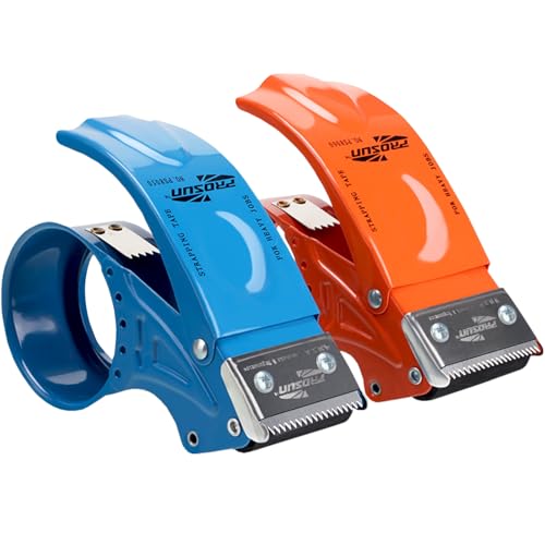 PROSUN 2 Pack Metal Packing Tape Dispenser Gun:2-inch Wide Tape Dispenser / 3-Inch Inner Paper Core(2