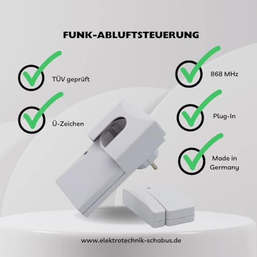 Schabus Funk-Abluftsteuerung FDS 200 1150 W Weiß mit Dibt-Zulassung (Ü-Zeichen)